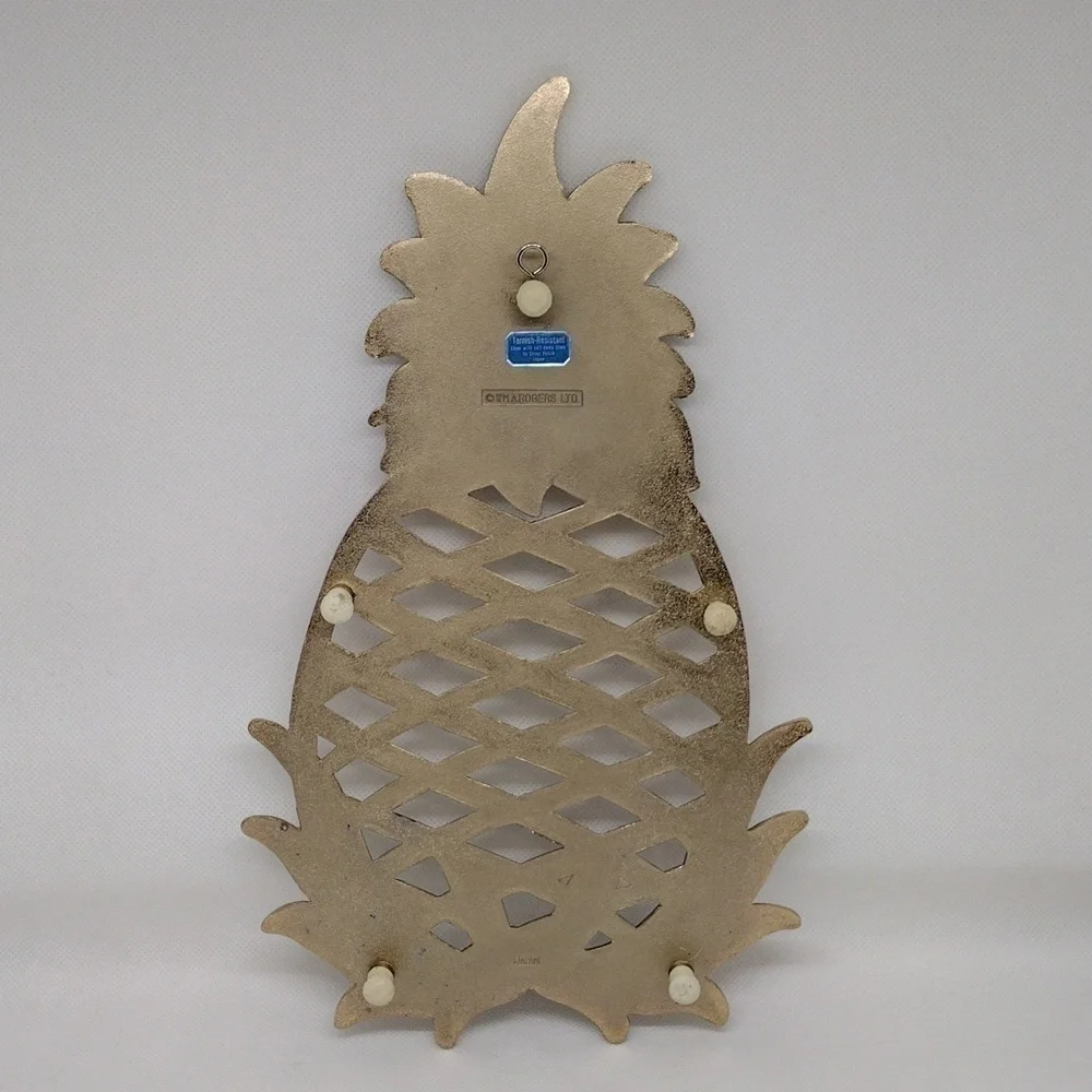 Vintage Wm. A. Rogers‎ Oneida Bronze/Enamel Plate Pineapple Trivet